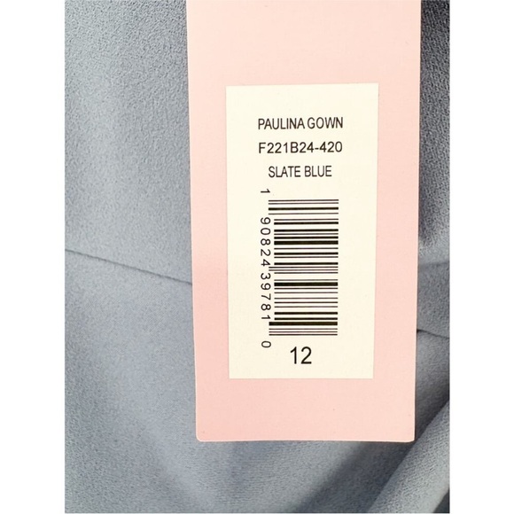 NWT SACHIN + BABI Paulina Gown in  Slate Blue Draped Crepe Pastel Baby Dusty 8 - Picture 6 of 12